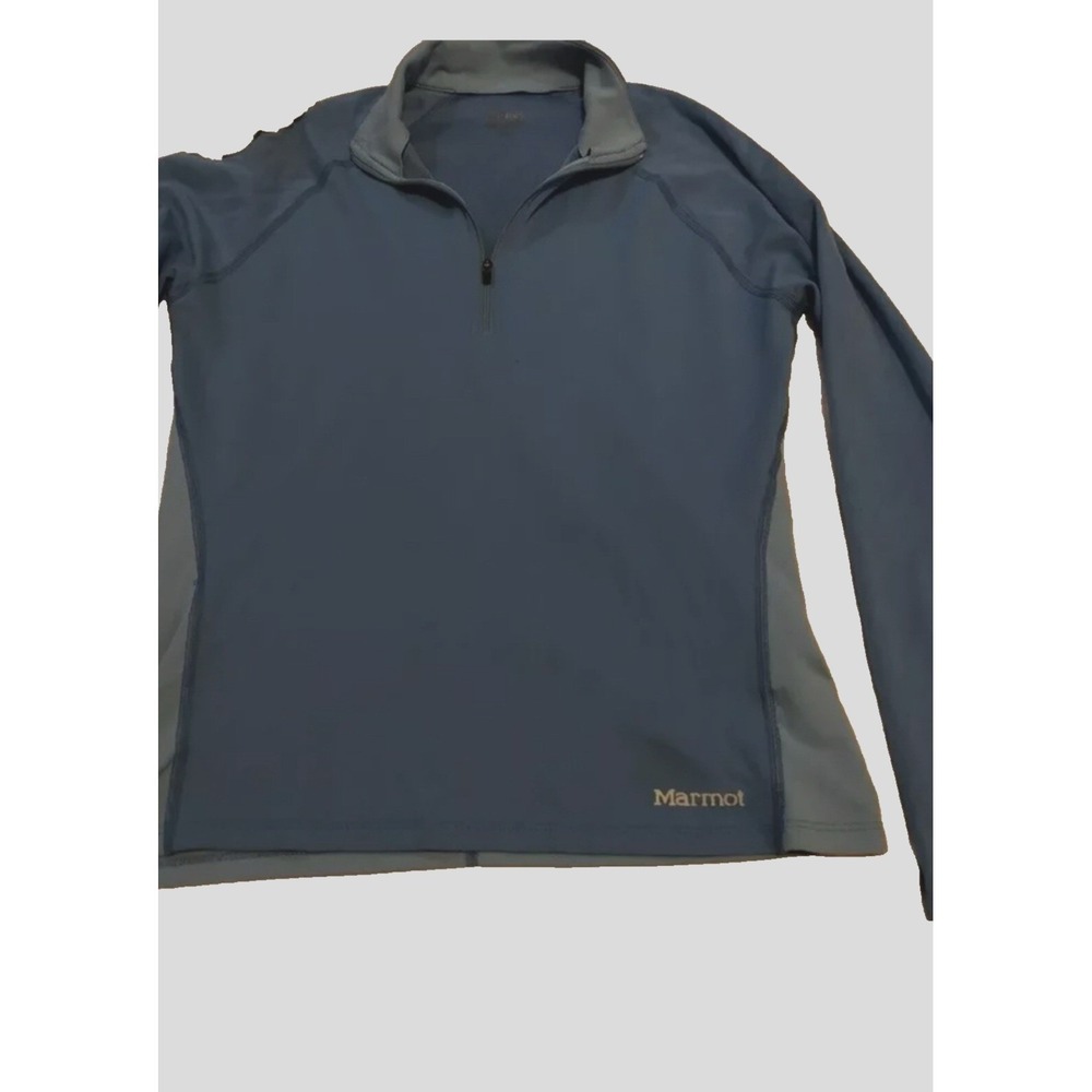 Marmot Womens Blue Quarter Zip Pullover Activewear Hiking Shirt Medium